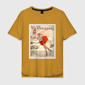 Мужская футболка хлопок Oversize с принтом Фигурное катание в Белгороде, 100% хлопок | свободный крой, круглый ворот, “спинка” длиннее передней части | figure skating | коньки | конькобежный спорт | фигурное катание