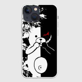 Чехол для iPhone 13 mini с принтом MONOKUMA держит руки в Белгороде,  |  | danganronpa | monokuma | trigger happy havoc | аниме | игрушка | манга | медведь | монокума | монохром | мягкая игрушка робот | робот