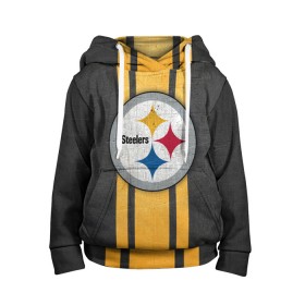 Детская толстовка 3D с принтом Pittsburgh Steelers в Белгороде, 100% полиэстер | двухслойный капюшон со шнурком для регулировки, мягкие манжеты на рукавах и по низу толстовки, спереди карман-кенгуру с мягким внутренним слоем | 