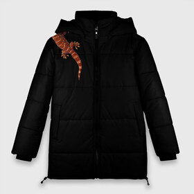 Женская зимняя куртка 3D с принтом Ручной геккон в Белгороде, верх — 100% полиэстер; подкладка — 100% полиэстер; утеплитель — 100% полиэстер | длина ниже бедра, силуэт Оверсайз. Есть воротник-стойка, отстегивающийся капюшон и ветрозащитная планка. 

Боковые карманы с листочкой на кнопках и внутренний карман на молнии | варан | геккон | домашнее животное | игуана | любимец | люблю животных | милая ящерка | милый зверек | мой дракон | пресмыкающиеся | ручная ящерица | ручной геккон | ручной дракон | ручной зверек