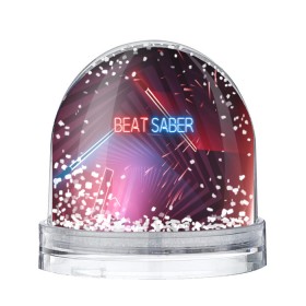 Снежный шар с принтом Beat Saber в Белгороде, Пластик | Изображение внутри шара печатается на глянцевой фотобумаге с двух сторон | 3d | 3д | beat | saber | виртуальная | игра | реальность | ритм