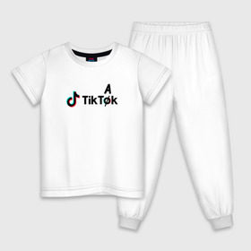 Детская пижама хлопок с принтом Tik Tok - Тик Ток в Белгороде, 100% хлопок |  брюки и футболка прямого кроя, без карманов, на брюках мягкая резинка на поясе и по низу штанин
 | Тематика изображения на принте: tik tok | приложение | сеть | социальная | тик ток