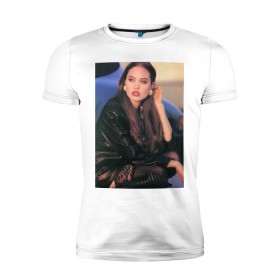 Мужская футболка премиум с принтом Анджелина Джоли в Белгороде, 92% хлопок, 8% лайкра | приталенный силуэт, круглый вырез ворота, длина до линии бедра, короткий рукав | актриса | анджелина | голливуд | джоли | знаменитости | миссис смит
