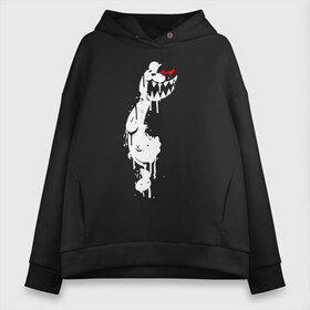 Женское худи Oversize хлопок с принтом Monokuma paint в Белгороде, френч-терри — 70% хлопок, 30% полиэстер. Мягкий теплый начес внутри —100% хлопок | боковые карманы, эластичные манжеты и нижняя кромка, капюшон на магнитной кнопке | Тематика изображения на принте: danganronpa | eye | monokuma | paint | аватар | антагонист | брызги | глаз | игрушка | краска | медведь | монокума | мягкая | панда | потёки | робот