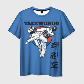 Мужская футболка 3D с принтом Taekwondo в Белгороде, 100% полиэфир | прямой крой, круглый вырез горловины, длина до линии бедер | taekwondo | восточные единоборства | единоборства | теквондо | тхэквондо | тэквондо