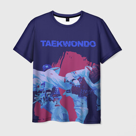 Мужская футболка 3D с принтом Taekwondo в Белгороде, 100% полиэфир | прямой крой, круглый вырез горловины, длина до линии бедер | Тематика изображения на принте: taekwondo | восточные единоборства | единоборства | теквондо | тхэквондо | тэквондо