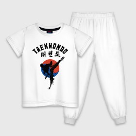 Детская пижама хлопок с принтом Taekwondo в Белгороде, 100% хлопок |  брюки и футболка прямого кроя, без карманов, на брюках мягкая резинка на поясе и по низу штанин
 | taekwondo | восточные единоборства | единоборства | теквондо | тхэквондо | тэквондо