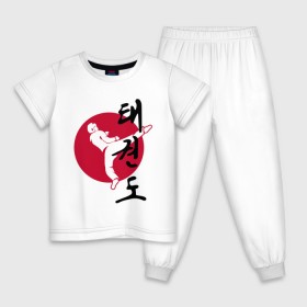 Детская пижама хлопок с принтом Тхэквондо в Белгороде, 100% хлопок |  брюки и футболка прямого кроя, без карманов, на брюках мягкая резинка на поясе и по низу штанин
 | taekwondo | восточные единоборства | единоборства | теквондо | тхэквондо | тэквондо