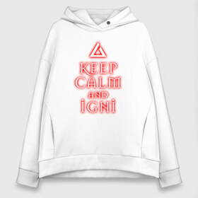 Женское худи Oversize хлопок с принтом Keep calm and igni в Белгороде, френч-терри — 70% хлопок, 30% полиэстер. Мягкий теплый начес внутри —100% хлопок | боковые карманы, эластичные манжеты и нижняя кромка, капюшон на магнитной кнопке | Тематика изображения на принте: igni | keep calm | keep calm and igni | the witcher | ведьмак | ведьмак 2 | ведьмак 3 | ведьмак сериал.ведьмак 1 | знак | знак игни | игни | сериал ведьмак