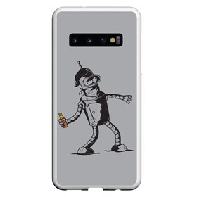 Чехол для Samsung Galaxy S10 с принтом Futurama Bender Banksy в Белгороде, Силикон | Область печати: задняя сторона чехла, без боковых панелей | bender | express | fry | futurama | future | leela | philip | planet | turanga | zoidberg | бендер | будущее | джей | зойдберг | лила | родригес | сгибальщик | туранга | филип | фрай | футурама