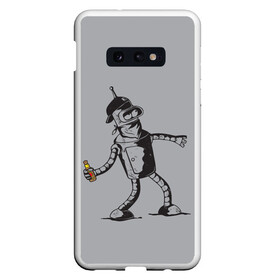 Чехол для Samsung S10E с принтом Futurama Bender Banksy в Белгороде, Силикон | Область печати: задняя сторона чехла, без боковых панелей | bender | express | fry | futurama | future | leela | philip | planet | turanga | zoidberg | бендер | будущее | джей | зойдберг | лила | родригес | сгибальщик | туранга | филип | фрай | футурама