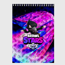 Скетчбук с принтом BRAWL STARS CROW в Белгороде, 100% бумага
 | 48 листов, плотность листов — 100 г/м2, плотность картонной обложки — 250 г/м2. Листы скреплены сверху удобной пружинной спиралью | 8 bit    mic | bibi | brawl stars | brock | bull | crow | dinomike | el primo | leon | mobile game | nita | poko | ricochet | stars | tara | бравл старс | ворон | леон | мобильные игры