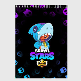 Скетчбук с принтом BRAWL STARS LEON SHARK в Белгороде, 100% бумага
 | 48 листов, плотность листов — 100 г/м2, плотность картонной обложки — 250 г/м2. Листы скреплены сверху удобной пружинной спиралью | brawl stars | crow | leon | leon shark | leon werewolf | sally leon | shark | stars | werewolf | акула | берли | ворон | леон | леон акула | оборотень | оборотень леон | спайк | эль примо