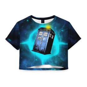 Женская футболка Crop-top 3D с принтом Doctor Who в Белгороде, 100% полиэстер | круглая горловина, длина футболки до линии талии, рукава с отворотами | doctor | who | доктор | доктор кто | кто