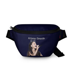Поясная сумка 3D с принтом Ariana Grande (Ариана Гранде) в Белгороде, 100% полиэстер | плотная ткань, ремень с регулируемой длиной, внутри несколько карманов для мелочей, основное отделение и карман с обратной стороны сумки застегиваются на молнию | ariana grande | актриса | американская певица | ариана | ариана гранде | гранде | девушка | музыка | певица | песни | продюсер