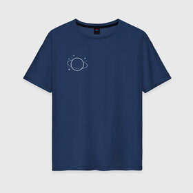 Женская футболка хлопок Oversize с принтом Планета и звёзды в Белгороде, 100% хлопок | свободный крой, круглый ворот, спущенный рукав, длина до линии бедер
 | planet | space | астрономия | звезда | звёзды | космос | орбита | планета