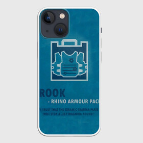 Чехол для iPhone 13 mini с принтом Rook (R6s) в Белгороде,  |  | art | game | gign | logo | rainbow | rook | shooter | siege | six | ubisoft | арт | игра | игры | компьютерные | лого | оперативник | осада | персонаж | радуга 6 | рук | шутер