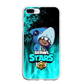 Чехол для iPhone 7Plus/8 Plus матовый с принтом Brawl Stars LEON SHARK в Белгороде, Силикон | Область печати: задняя сторона чехла, без боковых панелей | brawl | brawl stars | crow | leon | sally | shark | stars | акула | бравл | бравл старс | браво старс | игра | компьютерная | кров | леон | леон акула | онлайн | старс | шарк