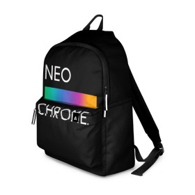 Рюкзак 3D с принтом NEO CHROME в Белгороде, 100% полиэстер | лямки с регулируемой длиной, сверху петелька, чтобы рюкзак можно было повесить на вешалку. Основное отделение закрывается на молнию, как и внешний карман. Внутри два дополнительных кармана, один из которых закрывается на молнию. По бокам два дополнительных кармашка | rgb | контрастный | круг | металл | мудрость | мысль | надпись | палитра | радуга | радужный | символ | сфера | текст | фраза | цветной | яркий