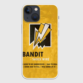 Чехол для iPhone 13 mini с принтом Bandit (R6s) в Белгороде,  |  | Тематика изображения на принте: art | bandit | game | logo | rainbow | shooter | siege | six | ubisoft | арт | бандит | игра | игры | компьютерные | лого | оперативник | осада | персонаж | радуга 6 | шутер