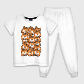 Детская пижама хлопок с принтом Попки Корги в Белгороде, 100% хлопок |  брюки и футболка прямого кроя, без карманов, на брюках мягкая резинка на поясе и по низу штанин
 | корги | попки корги | собаки