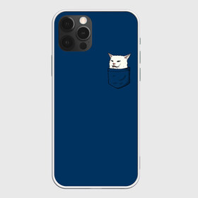 Чехол для iPhone 12 Pro Max с принтом СМАДЖ В КАРМАНЕ в Белгороде, Силикон |  | confused cat at dinner | woman yelling | белый кот | женщина орет на кота | кот | кот мем | кот смадж | котики | кошка | мем | мем с котом | мемы | прикол | смадж | юмор
