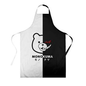 Фартук 3D с принтом _Monokuma_ в Белгороде, 100% полиэстер | общий размер — 65 х 85 см, ширина нагрудника — 26 см, горловина — 53 см, длина завязок — 54 см, общий обхват в поясе — 173 см. Принт на завязках и на горловине наносится с двух сторон, на основной части фартука — только с внешней стороны | anime | character | dangan ronpa | kawai | manga | аниме | анимэ | глаз | данганронпа | двухцветная | директор | злодей | из | изображение | кавай | крутой | лицо | манга | медведь | милый | мишка | на груди | необычный | нос