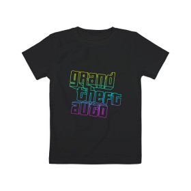 Детская футболка хлопок с принтом Gta logo:gradient в Белгороде, 100% хлопок | круглый вырез горловины, полуприлегающий силуэт, длина до линии бедер | grand theft auto | gta | геометрия | гта | гта 5 | игра | линии | логотип | пеф
