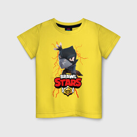 Детская футболка хлопок с принтом BRAWL STARS  в Белгороде, 100% хлопок | круглый вырез горловины, полуприлегающий силуэт, длина до линии бедер | bibi | brawl stars | crow | el brown | leon | leon shark | max | sally leon | shark | stars | акула | биби | ворон | леон