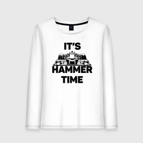 Женский лонгслив хлопок с принтом Its hammer time в Белгороде, 100% хлопок |  | hammer time | lewis hamilton | льюис хэмильтон