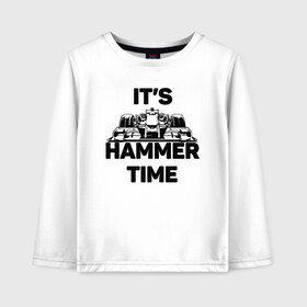 Детский лонгслив хлопок с принтом Its hammer time в Белгороде, 100% хлопок | круглый вырез горловины, полуприлегающий силуэт, длина до линии бедер | Тематика изображения на принте: hammer time | lewis hamilton | льюис хэмильтон