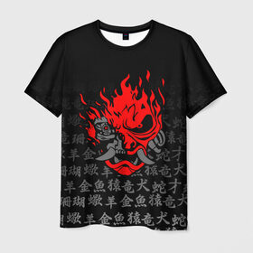 Мужская футболка 3D с принтом CYBERPUNK 2077 KEANU REEVES в Белгороде, 100% полиэфир | прямой крой, круглый вырез горловины, длина до линии бедер | cd project red | cyberpunk 2077 | keanu reeves | samurai | киану ривз | киберпанк 2077 | самураи