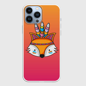 Чехол для iPhone 13 Pro Max с принтом Лиса Индеец в Белгороде,  |  | Тематика изображения на принте: fox | венок | животные | лиса | лисенок | лисичка | полевые цветы | полынь | рисунок | ромашки | стикер | цветы
