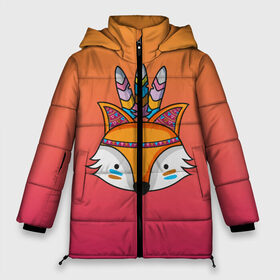 Женская зимняя куртка 3D с принтом Лиса Индеец в Белгороде, верх — 100% полиэстер; подкладка — 100% полиэстер; утеплитель — 100% полиэстер | длина ниже бедра, силуэт Оверсайз. Есть воротник-стойка, отстегивающийся капюшон и ветрозащитная планка. 

Боковые карманы с листочкой на кнопках и внутренний карман на молнии | fox | венок | животные | лиса | лисенок | лисичка | полевые цветы | полынь | рисунок | ромашки | стикер | цветы