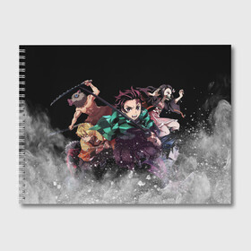 Альбом для рисования с принтом KIMETSU NO YAIBA в Белгороде, 100% бумага
 | матовая бумага, плотность 200 мг. | demon slayer | demon slayer: kimetsu no yaiba | kimetsu | kimetsu no yaiba | nezuko | slayer | tanjiro | клинок рассекающий демонов | незуко | танджиро | шинобу кочо