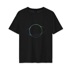 Женская футболка хлопок Oversize с принтом Планета в Белгороде, 100% хлопок | свободный крой, круглый ворот, спущенный рукав, длина до линии бедер
 | planet | space | астрономия | звезда | звёзды | космос | орбита | планета