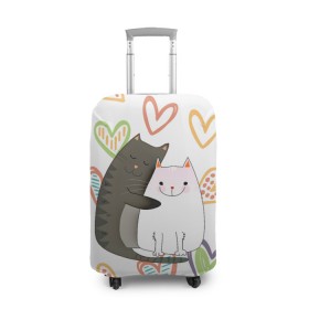 Чехол для чемодана 3D с принтом Сладкая парочка в Белгороде, 86% полиэфир, 14% спандекс | двустороннее нанесение принта, прорези для ручек и колес | 14 февраля | 8 марта | валентинов день | верность | влюбленность | влюбленные | вместе навсегда | двое | девичник | девушке | кот | коты | кошка | кошки | любимая | любимый | люблю | люблю тебя | мы с то