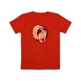 Детская футболка хлопок с принтом Злая Белочка в Белгороде, 100% хлопок | круглый вырез горловины, полуприлегающий силуэт, длина до линии бедер | angry | squirrel | wild | белка | белки | белочки | дикая | злая