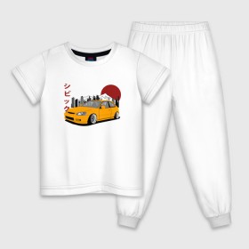 Детская пижама хлопок с принтом Honda Civic EK6 в Белгороде, 100% хлопок |  брюки и футболка прямого кроя, без карманов, на брюках мягкая резинка на поясе и по низу штанин
 | honda civic ek6