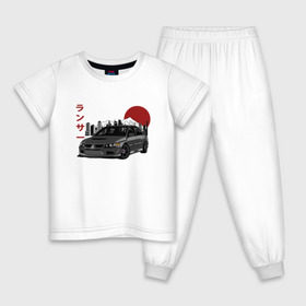 Детская пижама хлопок с принтом Mitsubishi Lancer Evolution IX в Белгороде, 100% хлопок |  брюки и футболка прямого кроя, без карманов, на брюках мягкая резинка на поясе и по низу штанин
 | 
