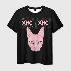 Мужская футболка 3D с принтом Кис-Кис в Белгороде, 100% полиэфир | прямой крой, круглый вырез горловины, длина до линии бедер | punk | punk rock | rock | алина олешева | кис | кис кис | кокос | панк | панк рок | рок | софья сомусева | хмурый