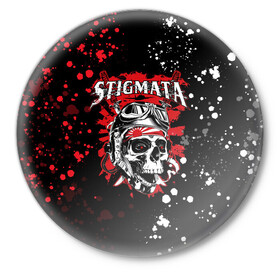 Значок с принтом Stigmata | Стигмата (Z) в Белгороде,  металл | круглая форма, металлическая застежка в виде булавки | music | rock | stigmata | альтернатива | музыка | рок | стигмата | тарас уманскии
