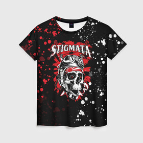 Женская футболка 3D с принтом Stigmata в Белгороде, 100% полиэфир ( синтетическое хлопкоподобное полотно) | прямой крой, круглый вырез горловины, длина до линии бедер | music | rock | stigmata | альтернатива | музыка | рок | стигмата | тарас уманскии