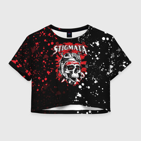 Женская футболка Crop-top 3D с принтом Stigmata в Белгороде, 100% полиэстер | круглая горловина, длина футболки до линии талии, рукава с отворотами | music | rock | stigmata | альтернатива | музыка | рок | стигмата | тарас уманскии