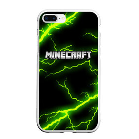 Чехол для iPhone 7Plus/8 Plus матовый с принтом MINECRAFT STORM в Белгороде, Силикон | Область печати: задняя сторона чехла, без боковых панелей | block | creeper | cube | minecraft | pixel | блок | геометрия | крафт | крипер | кубики | майнкрафт | пиксели