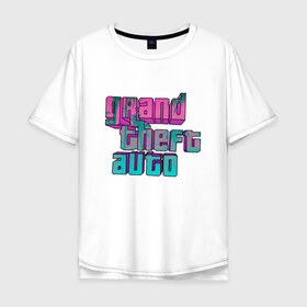 Мужская футболка хлопок Oversize с принтом Grand Theft Auto в Белгороде, 100% хлопок | свободный крой, круглый ворот, “спинка” длиннее передней части | grand theft auto | gta | геометрия | гта | гта 5 | игра | линии | логотип | пеф