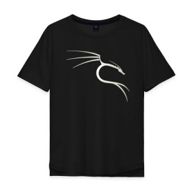 Мужская футболка хлопок Oversize с принтом Kali Linux в Белгороде, 100% хлопок | свободный крой, круглый ворот, “спинка” длиннее передней части | Тематика изображения на принте: kali | linux | кали | линукс