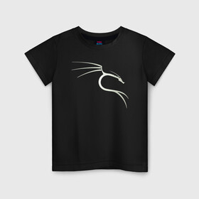 Детская футболка хлопок с принтом Kali Linux в Белгороде, 100% хлопок | круглый вырез горловины, полуприлегающий силуэт, длина до линии бедер | Тематика изображения на принте: kali | linux | кали | линукс