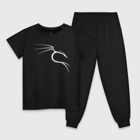 Детская пижама хлопок с принтом Kali Linux в Белгороде, 100% хлопок |  брюки и футболка прямого кроя, без карманов, на брюках мягкая резинка на поясе и по низу штанин
 | kali | linux | кали | линукс