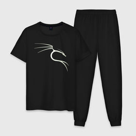 Мужская пижама хлопок с принтом Kali Linux в Белгороде, 100% хлопок | брюки и футболка прямого кроя, без карманов, на брюках мягкая резинка на поясе и по низу штанин
 | Тематика изображения на принте: kali | linux | кали | линукс